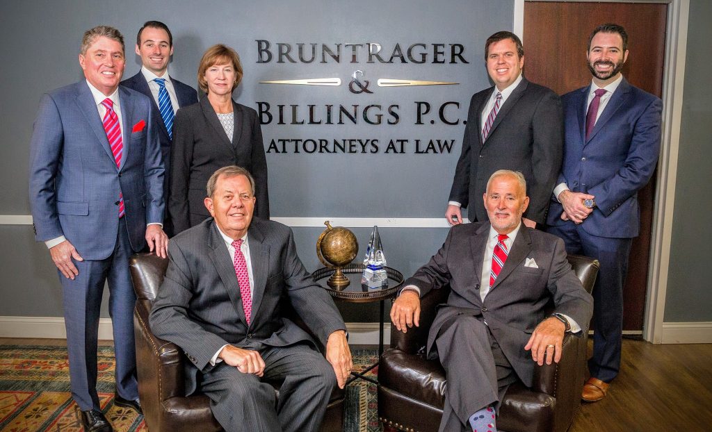 Group portrait of Bruntrager & Billings attorneys, representing top lawyers in St. Louis for client legal representation