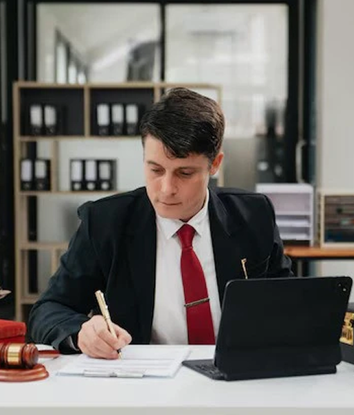 A lawyer specializing in Missouri business employment law is drafting documents.