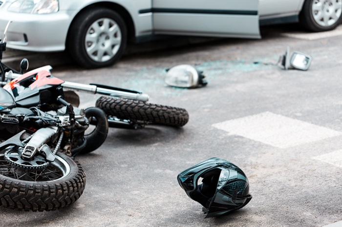 Picture of a motorcycle crash scene in St. Louis.